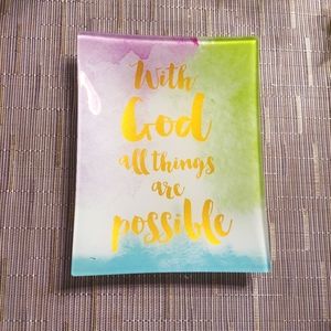 Inspirational Trinket Glass Tray
